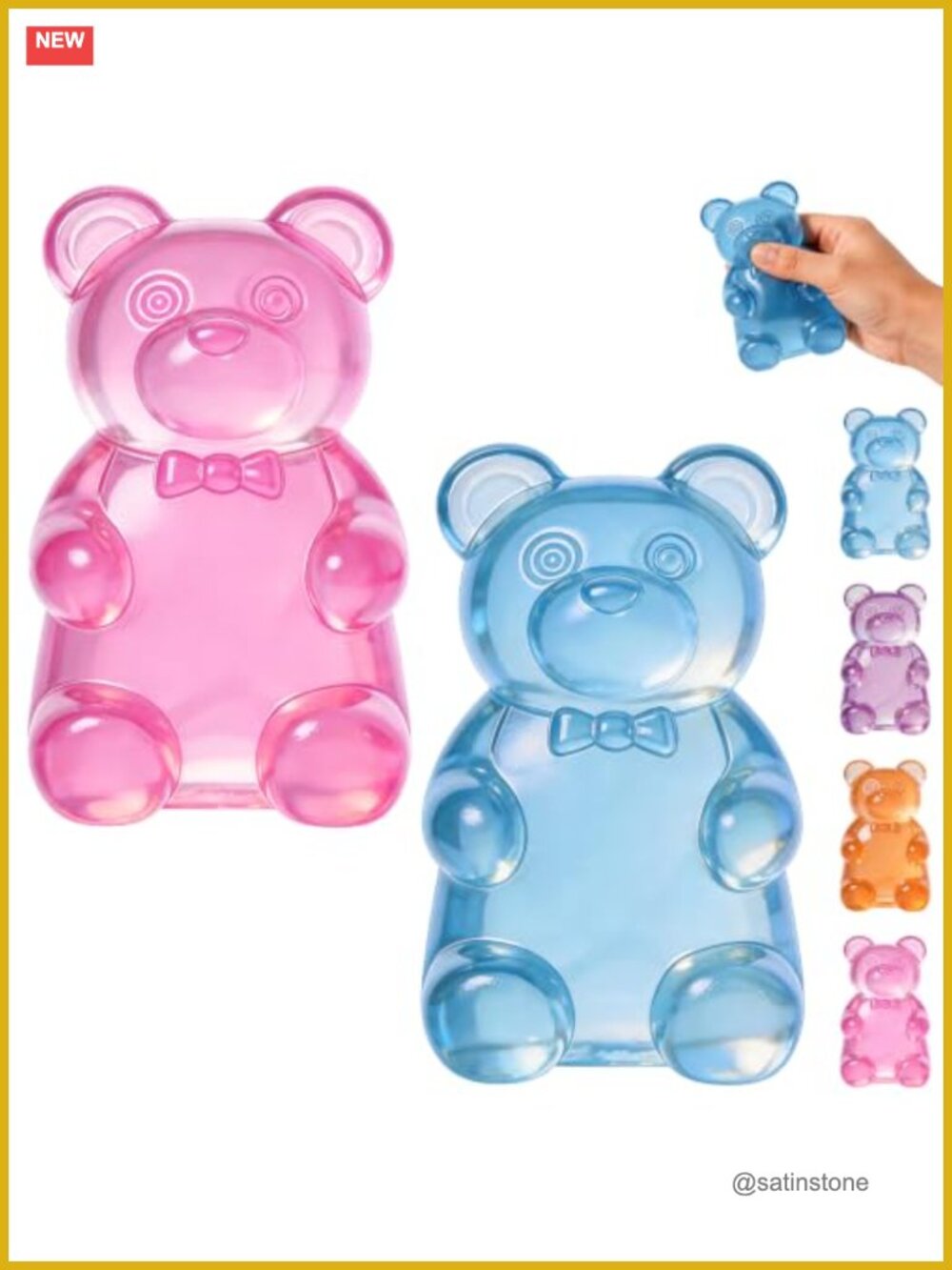 Slow Rising Squishy Bear Set TPR Stress Relief Fidget Toy Gift